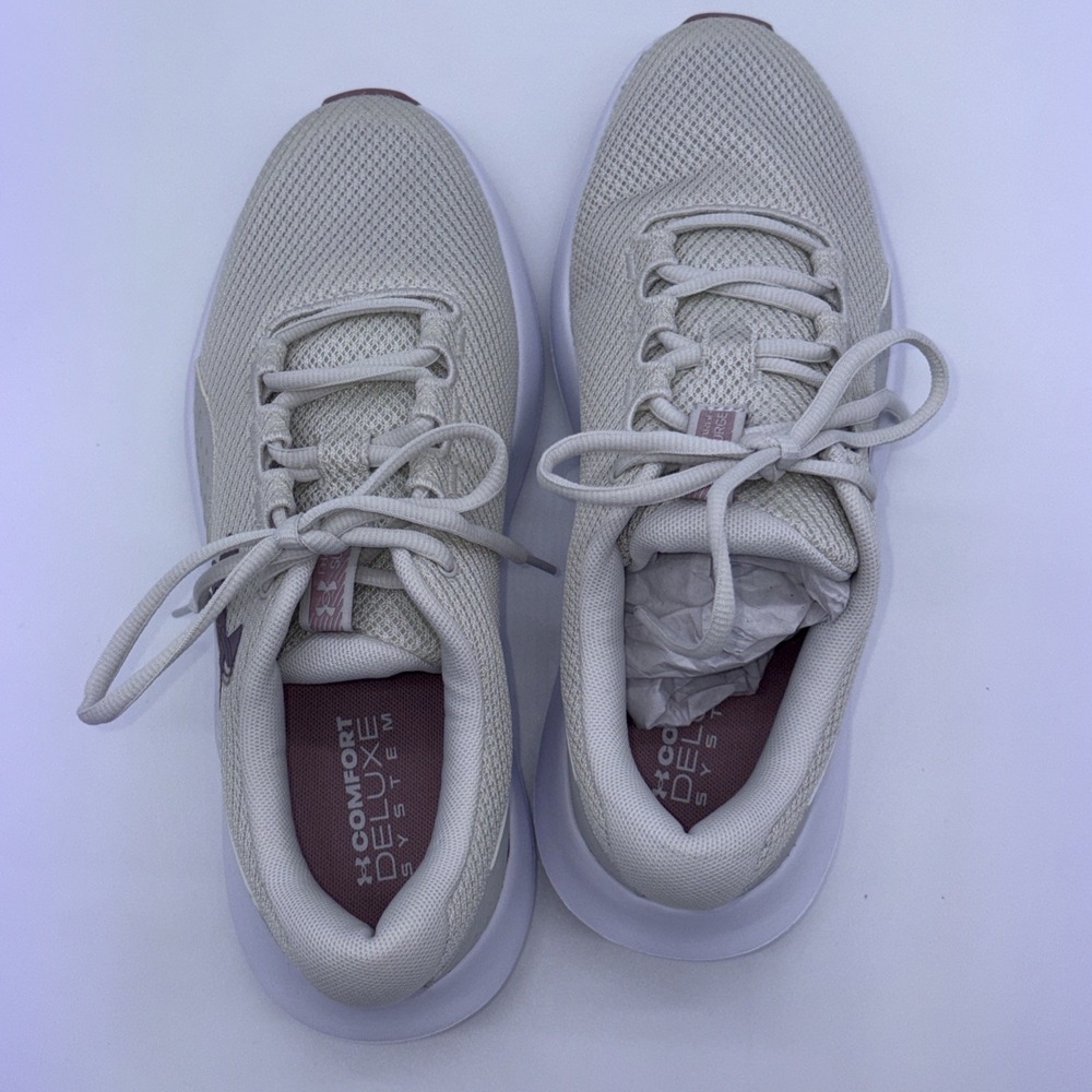 Under Armour Charged Surge 4 Women Size 9 White Pink Running Shoes 3027007-110 - Picture 12 of 12